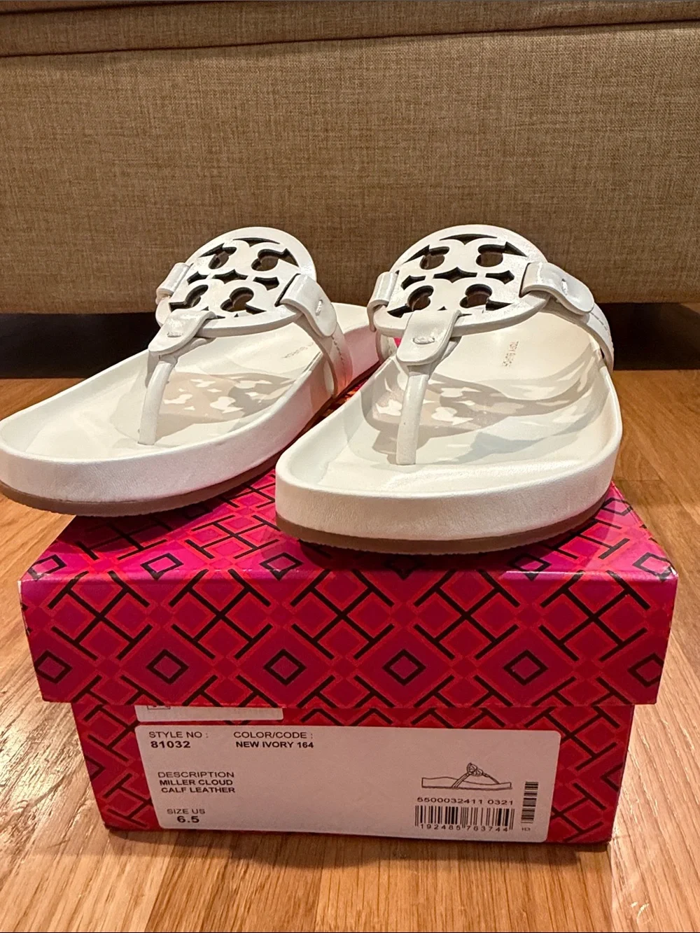 Tory Burch Miller Cloud Sandal in New Ivory size 6.5
